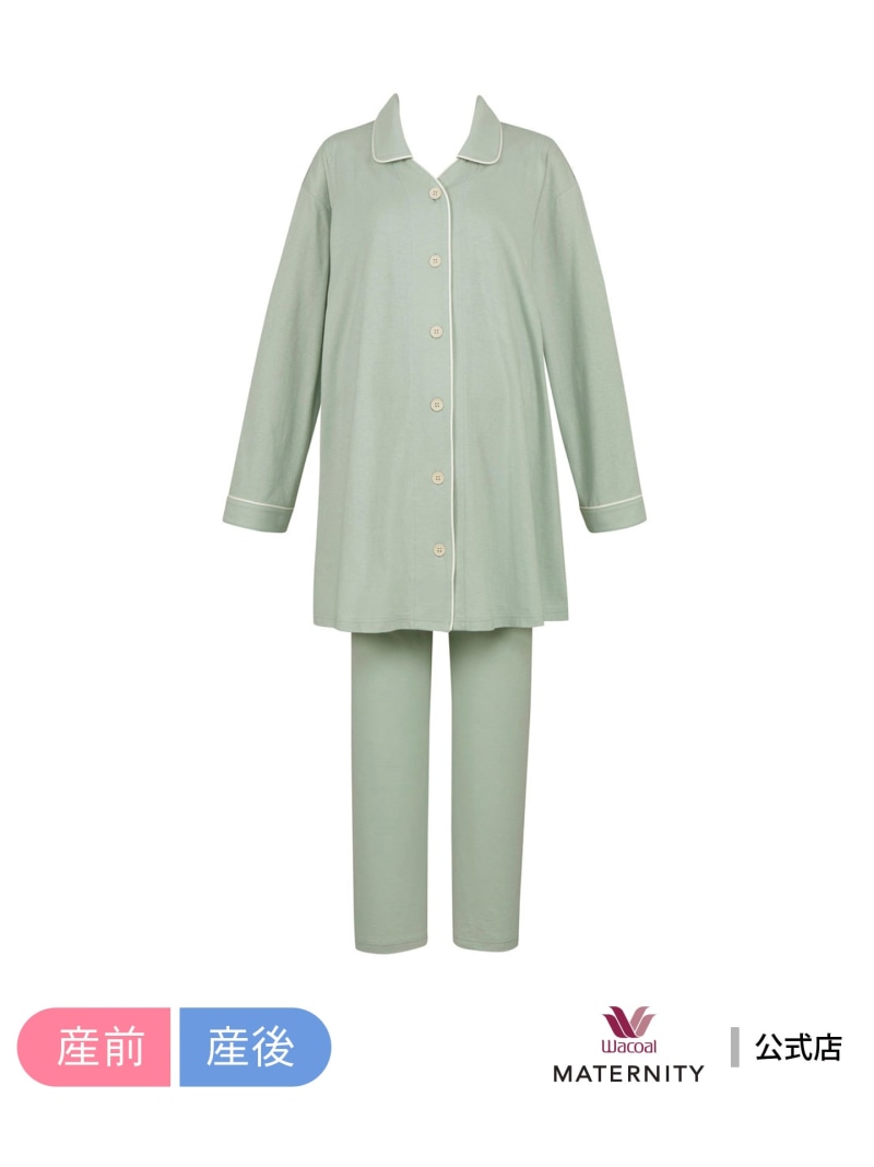 Maternity Pajamas Top and Bottom Set (MFY070) Wacoal _ Maternity Wacoal Maternity Wear Baby Supplies Maternity Underwear Pink Navy Green [Free Shipping] [Rakuten Fashion]