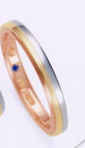★Romantic Blue ロマンティックブルーPT900プラチナ/K18YG イエローゴールド/K18PGピンクゴールド4B5001(28)マリッジリング・結婚指輪・ペアリング用(1本)|JEWELRY LAND