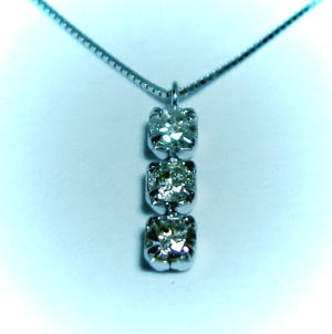 K18WG　ホワイトゴールド ダイヤモンド0.3ct ペンダント / ネックレス