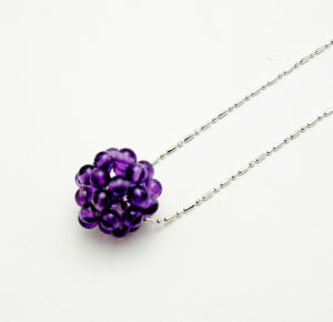 K18ホワイトゴールドアメジスト ぼんぼんボール ペンダント♪|JEWELRY LAND