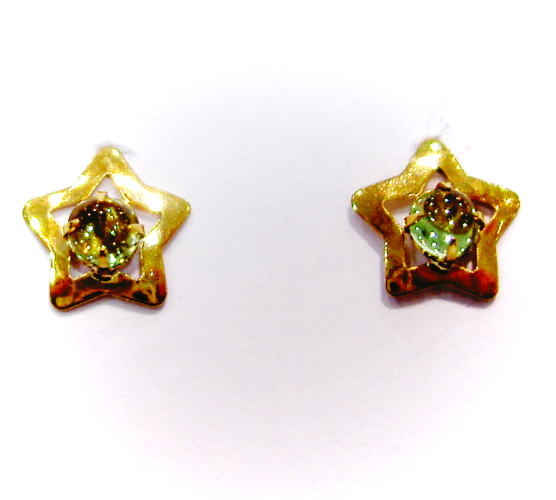 K18ゴールド　ペリドット　星ピアス♪｜ＪＥＷＥＬＲＹ　ＬＡＮＤ