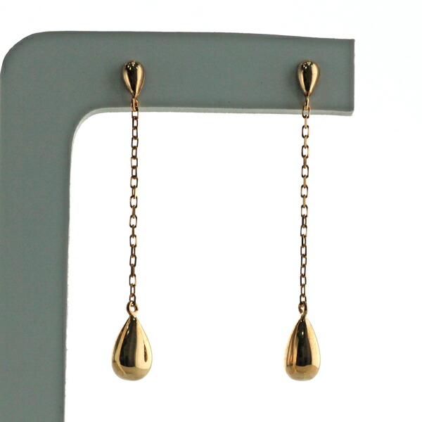 K18イエローゴールドティアドロップ スイングピアス♪ pe-19713|JEWELRY LAND