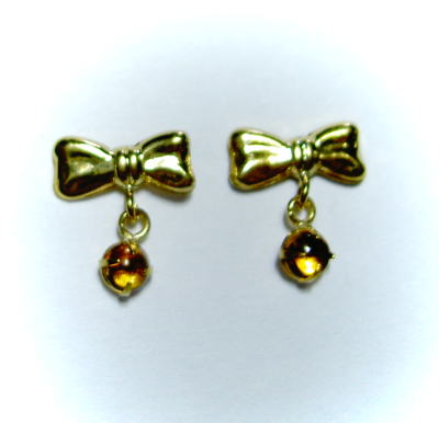 K18イエローゴールド シトリン リボンピアス♪|JEWELRY LAND