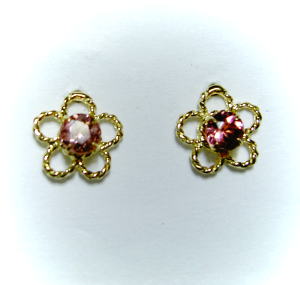 K18イエローゴールド　ピンクトルマリン　花ピアス♪｜ＪＥＷＥＬＲＹ　ＬＡＮＤ