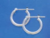 K14WG ホワイトゴールド ピアス 標準的なパイプ輪 2mm×15mm （フープ スナップ式）