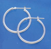 Pt900 プラチナ ピアス標準的なパイプ輪 2mm×25mm(フープ スナップ式)|JEWELRY LAND