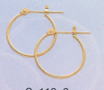 K18 ゴールド ピアス 少し細目のパイプ輪 1mm×13mm （フープ スナップ式）