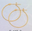 K18 ゴールド ピアス少し細目のパイプ輪 1mm×15mm(フープ スナップ式)|JEWELRY LAND