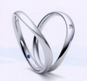★Romantic Blue ロマンティックブルー4B1002(9)\u00264A1002(10)（金剛石）（２本仕掛ける）PT900プラチナマリッジリング・一緒になる指環・ありの実輪っか・