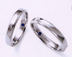 ★Romantic Blueロマンティックブルー 4RK004 (39)&4RK004 (40) ２本セット（２本とも同じリングです） マリッジリング・結婚指輪・ペアリング
