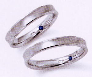 ★Romantic Blueロマンティックブルー 4RK002(37)&4RK002(38) ２本セット(２本とも同じリングです） マリッジリング・結婚指輪・ペアリング