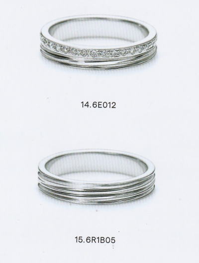 ★NINA RICCI【ニナリッチ】(14)6E012-3 金剛石\u0026(15)6R1B05-3  ２本セットマリッジリング・一緒になる指環・有りの実輪っか
