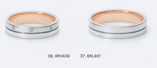 ★NINA RICCI【ニナリッチ】(36)6R1A09金剛石\u0026(37)6RL921  ２本セットマリッジリング・一緒になる指環・有りの実輪っか