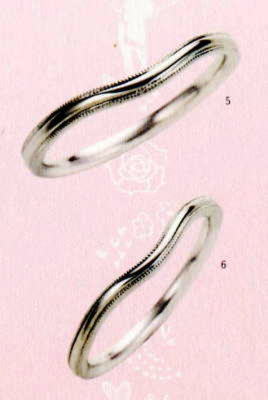 Angerosa（アンジェローザ）(5)AR-005(M)&(6)AR-006(L)-２本セット , Pt900 マリッジリング、結婚指輪、ペアリング｜ＪＥＷＥＬＲＹ　ＬＡＮＤ 99,000円
