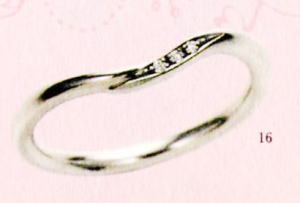 ★【価格は変動しやすいので、お問い合わせください。】★ Angerosa（アンジェローザ）(16)AR-016(L), Pt900 マリッジリング、結婚指輪、ペアリング