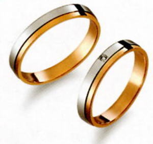 True Love トゥルーラブ (27) M370 & (28) M370D ダイヤ ＝2本セット 卸直営店 Pt900 プラチナ & K18PG ピンクゴールド マリッジリング 結婚指輪 ペアリング