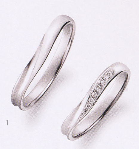 True Love トゥルーラブ (1) P701-2 & (2) P701D-2 ダイヤ ＝ 2本セット 卸直営店 Pt900 プラチナ マリッジリング 結婚指輪 ペアリング