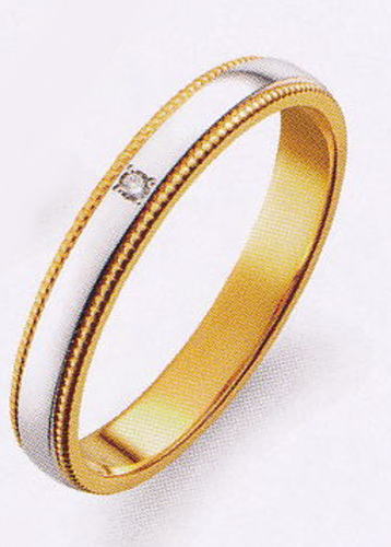 True Love トゥルーラブ (38) M377D-2　ダイヤ 卸直営店 Pt900 プラチナ & K18YG イエローゴールド マリッジリング 結婚指輪 ペアリング（１本）
