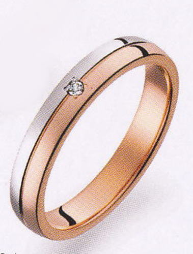 True Love トゥルーラブ (34) M375D-2 金剛石 卸直営店  Pt900 プラチナ \u0026 K18PG サクラ色ゴールド マリッジリング 一緒になる指環 ありの実輪っか（１本）