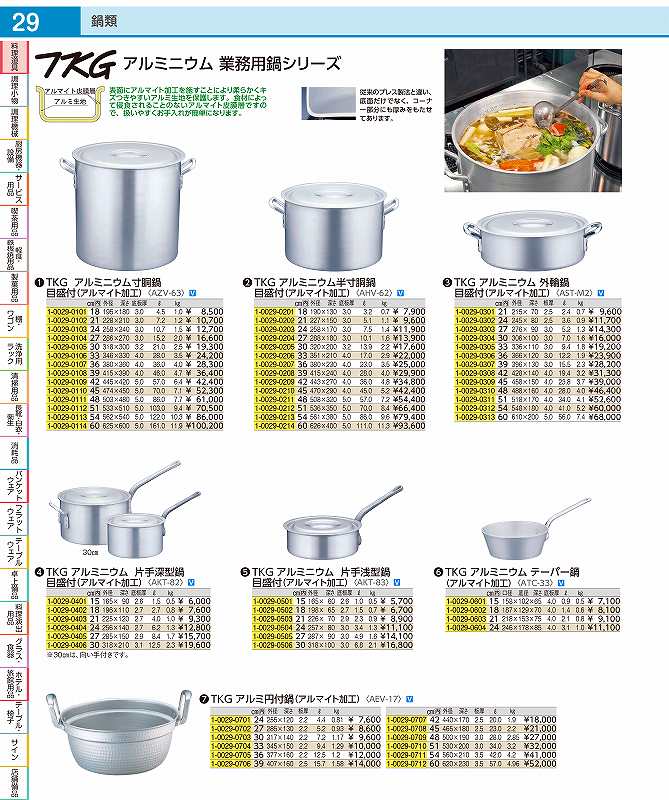 楽天市場】寸胴鍋 アルミニウム アルマイト加工 目盛付 TKG 51cm