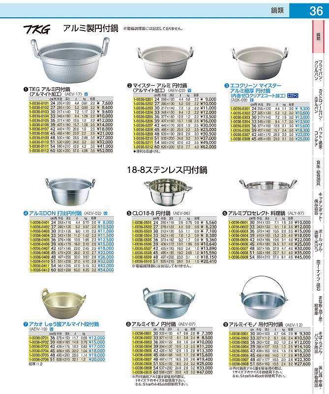 楽天市場】アルミDON打出円付鍋 54cm AEV02054 : WADA TOKI