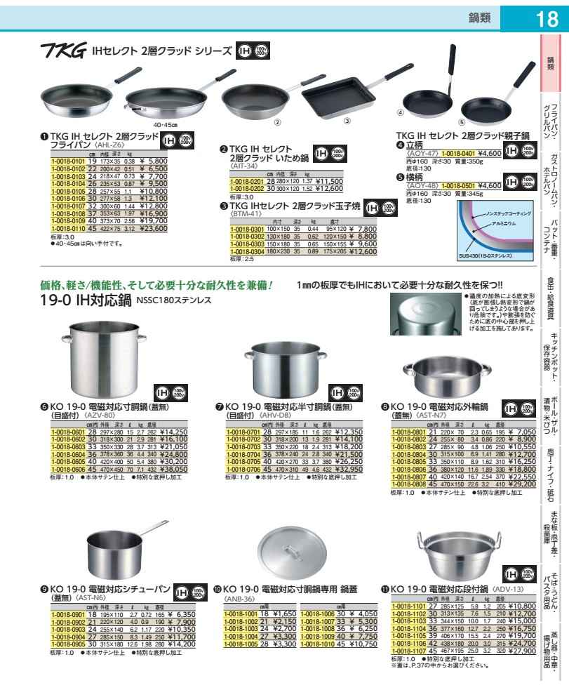 ＫＯ　１９－０電磁対応半寸胴鍋（蓋無） ３６cm AHVD804