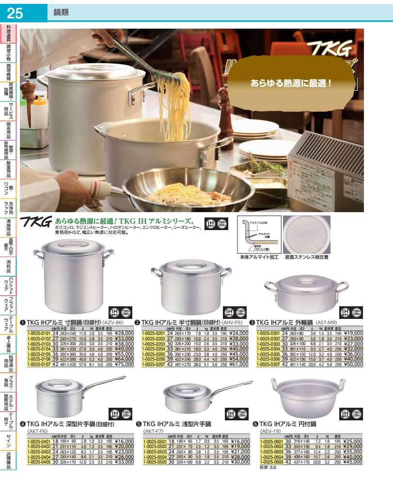 ＴＫＧ ＩＨ軽銀 端っこ鍋 ２７珊 ASTM902