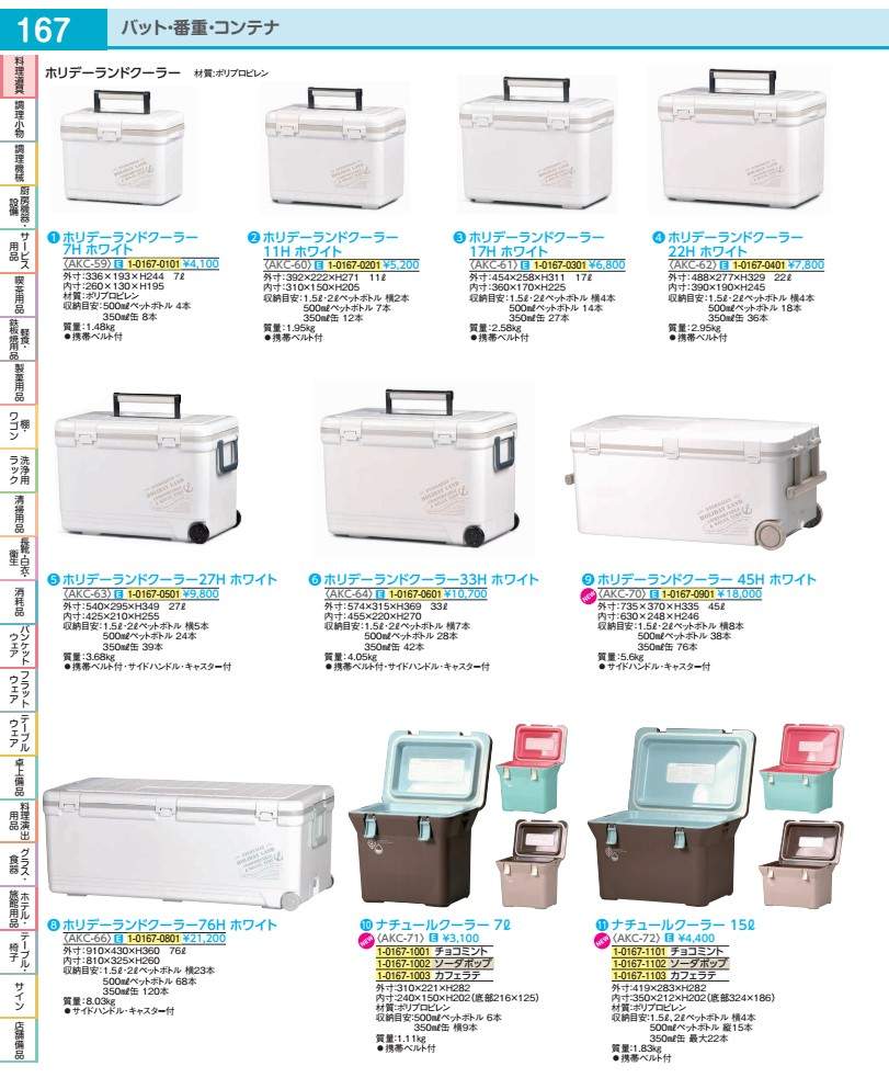 ホリデーランドクーラー　ホワイト ４５Ｈ AKC7001｜WADA TOKI 12,474円