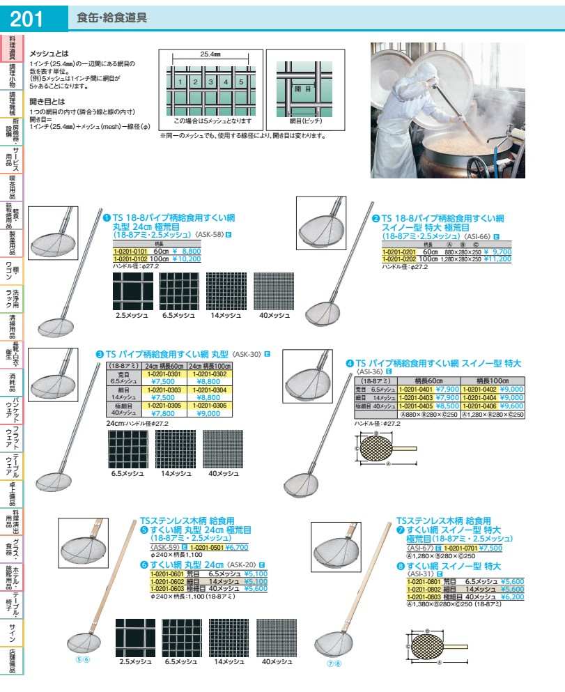 ＴＳ 配管柄滋養物供給用すくい網丸型 極荒目 ２４珊  柄長１００珊 ASK5802