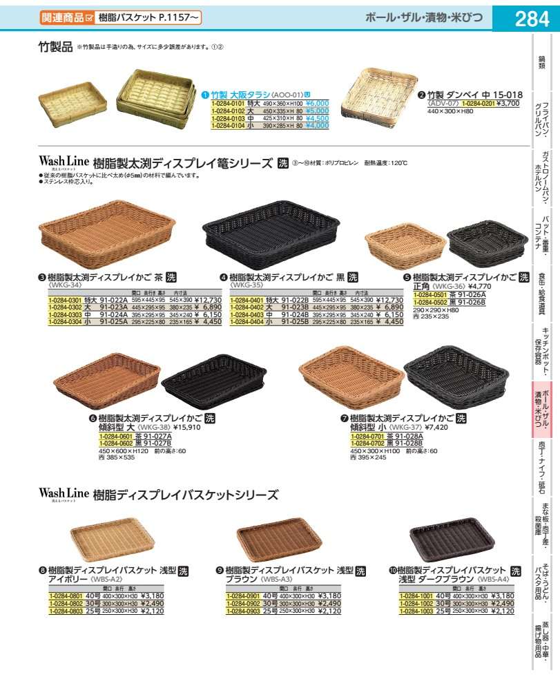 樹脂製太渕ディスプレイかご 傾斜型 大 茶 91−027A WKG3801|WADA TOKI
