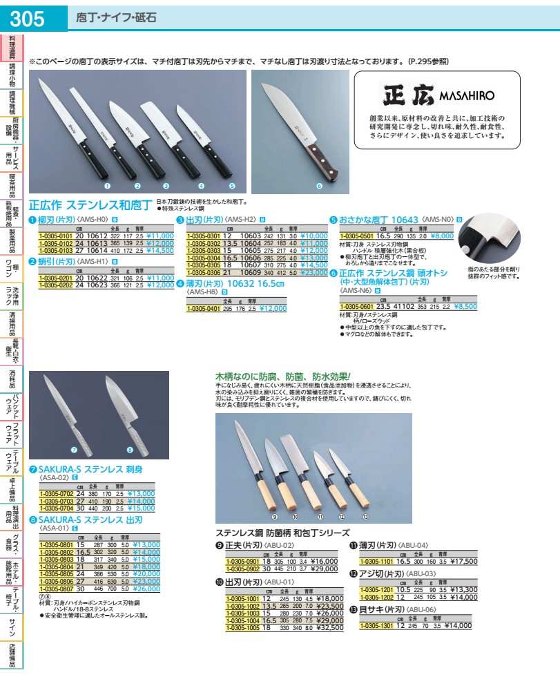 ステンレス鋼鋼 防菌柄 出刃包丁 １６．５ｃｍ ABU0116