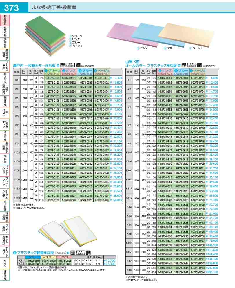 Ｋ型オール色合いまな板青色 Ｋ１１Ａ １２００×４５０×Ｈ３０粍 AMNA826