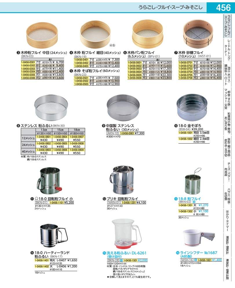 木枠目の前粉フルイ（６０メッシュ） ８寸 BKN2301