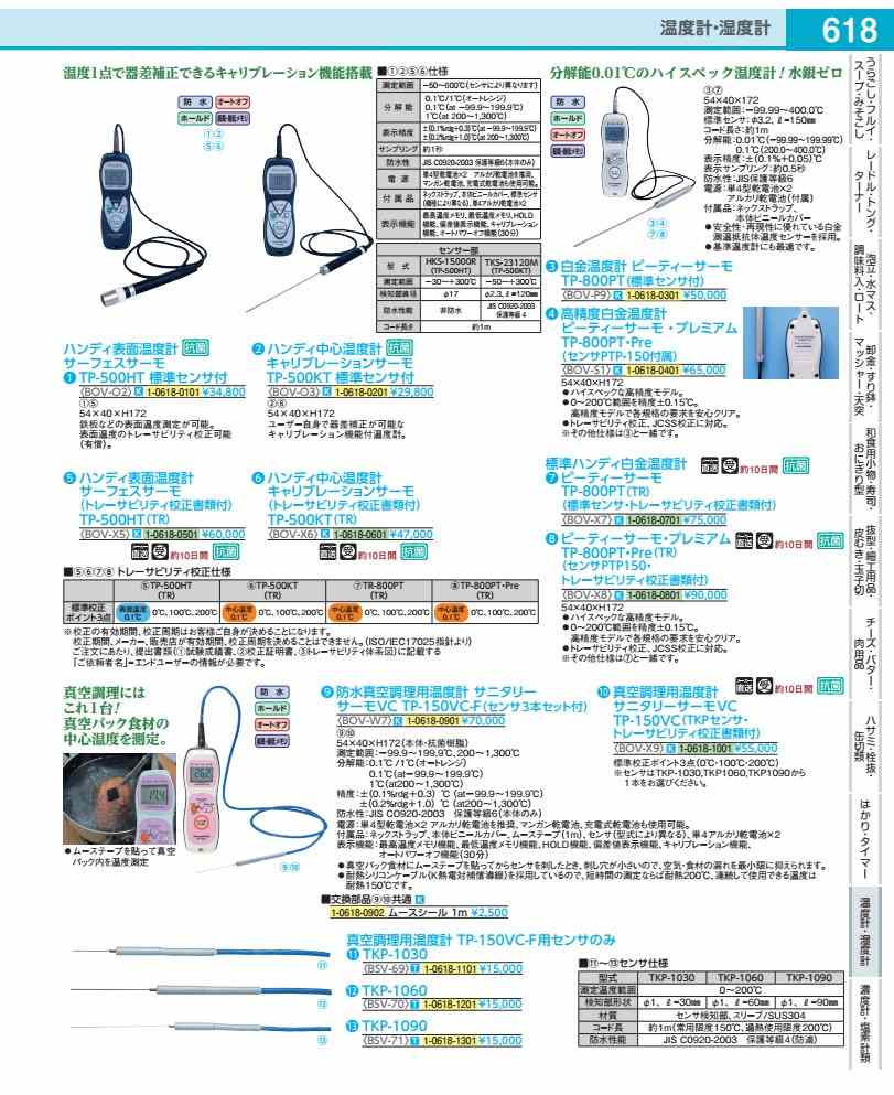真空調理用温度計　サニタリーサーモＶＣ （センサ３本セット付） BOVW701