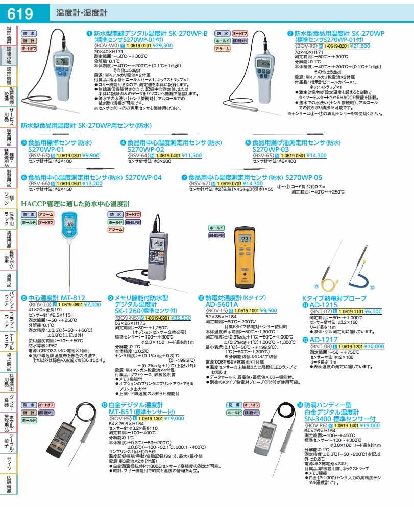 記憶装置役立つこと付 雨合羽型デジタル熱度計 ＳＫ－１２６０（判定基準検出器付） BOVN501