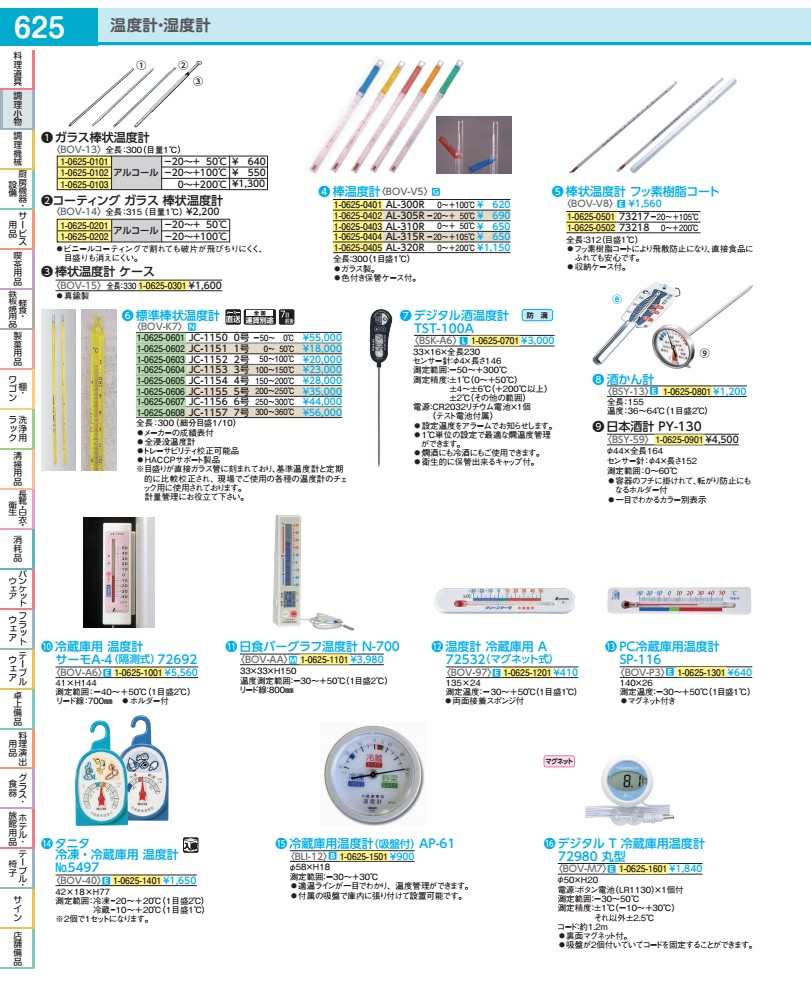標準尺度棒状体温計 ＪＣ－１１５６ ６号 ２５０～３００℃ BOVK707