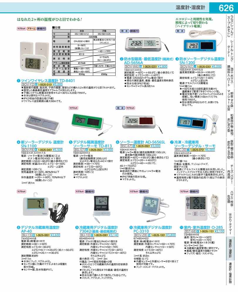 冷凍・冷蔵庫用ソーラーデジタル・サーモ BSC20