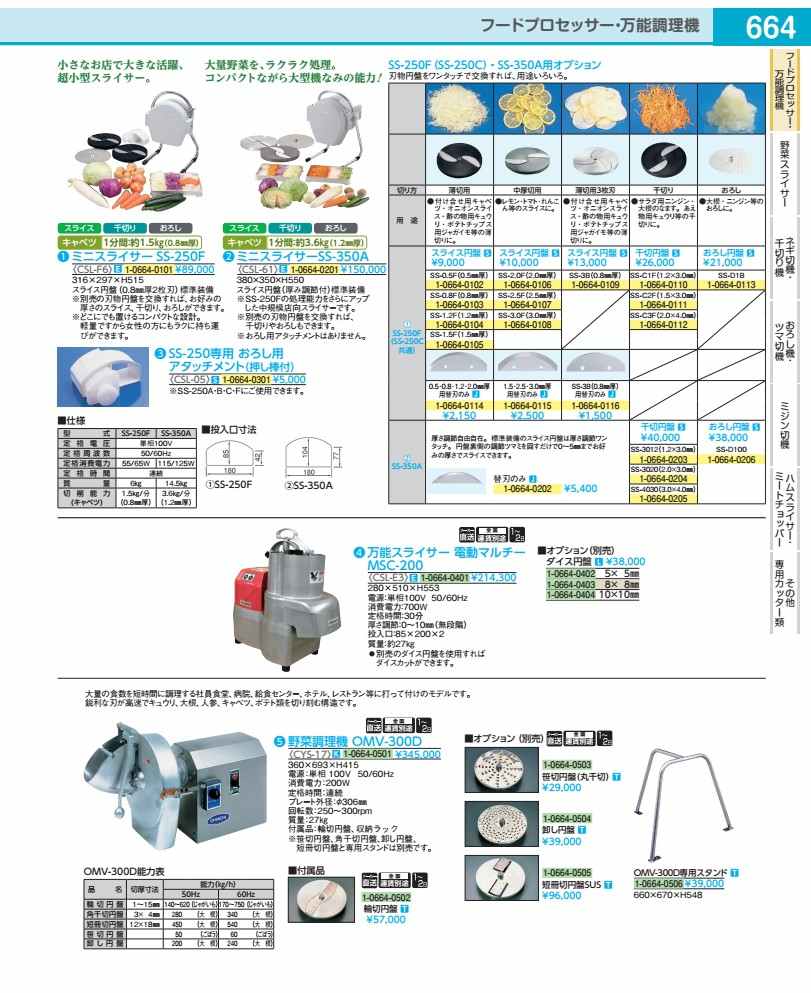 ミニスライサー ＳＳ－２５０Ｆ 中厚切用 一切れレコード盤 ＳＳ－２．５Ｆ CSLF607 スライサー-調理器具・製菓器具