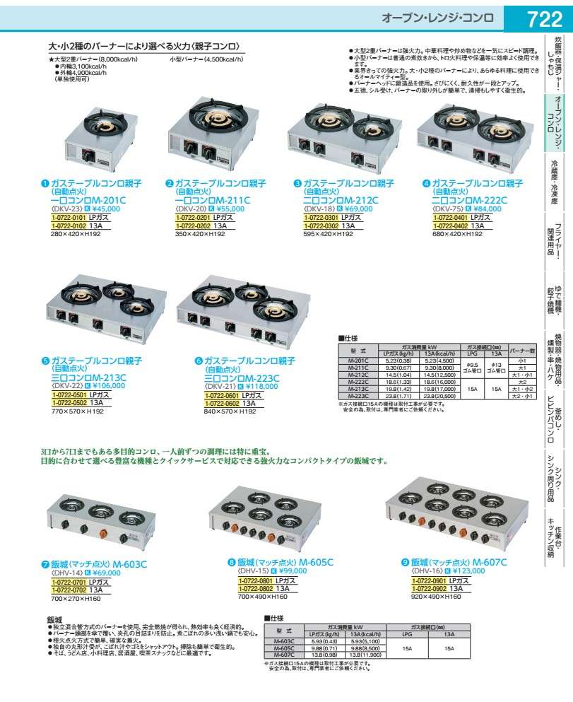 ガステーブルコンロ親子一口コンロ Ｍ－２０１Ｃ     LP盤屁っ放り DKV2301