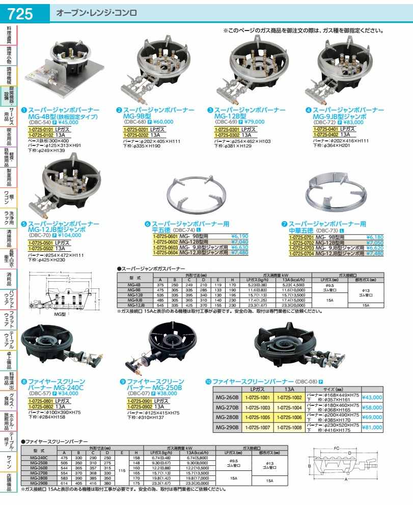 スーパージャンボバーナー用平五徳 ＭＧ－９ＪＢジャンボ型用 DBC7403