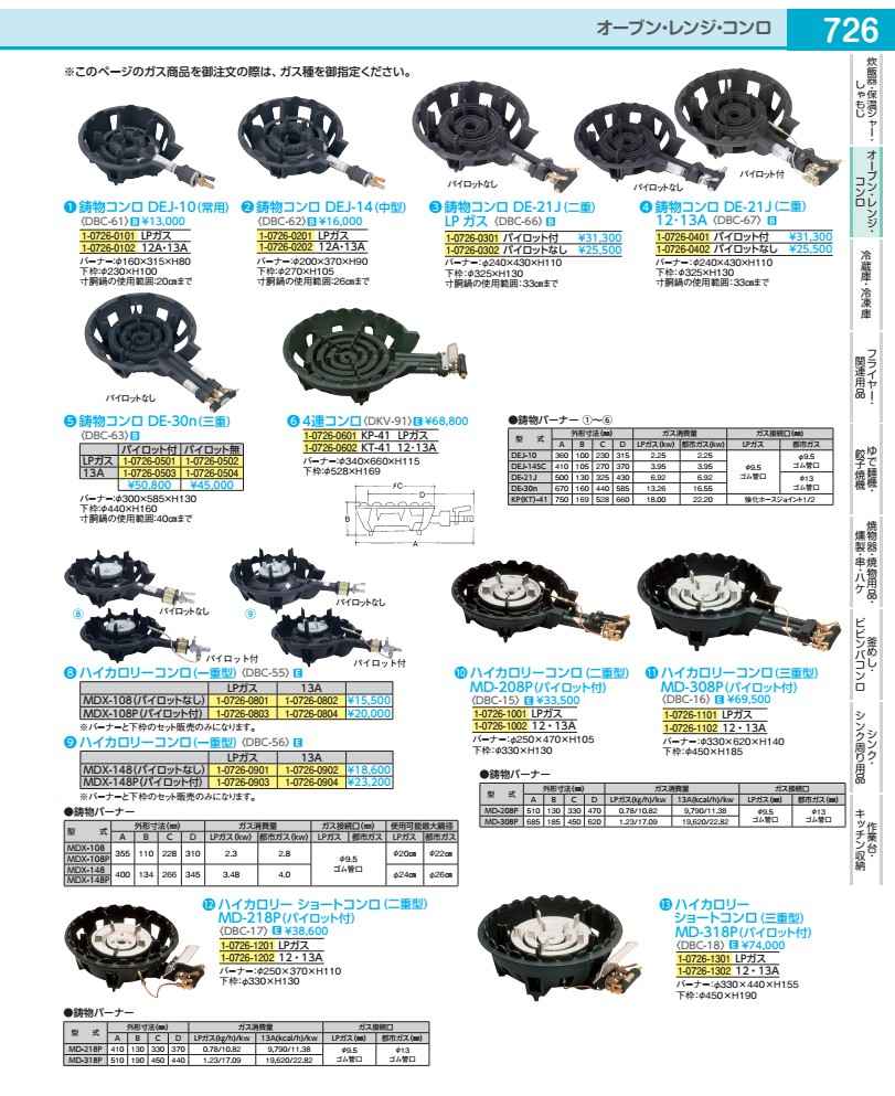 ハイカロリーコンロ 一重型 ＭＤＸ－１０８ Ｐ無 １３Ａ DBC5502