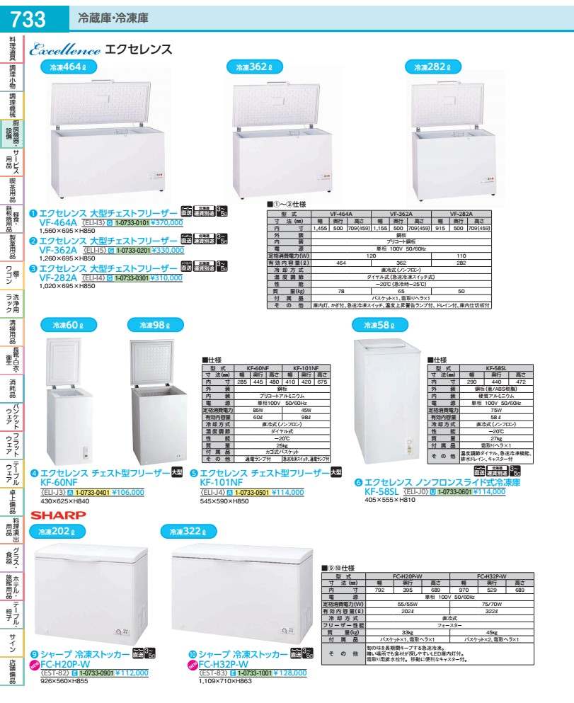 エクセレンス 洋服箪笥型凍結器 ＫＦ－１０１ＮＦ ELIJ401 キッチン用品・食器・調理器具-その他