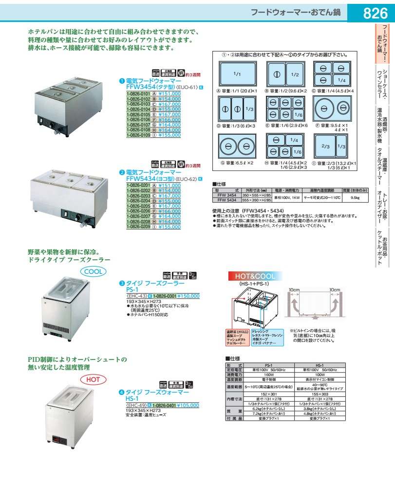 灯し火フードウォーマー ＦＦＷ５４３４ （ヨコ型） Ｃ印字機 EUO62003