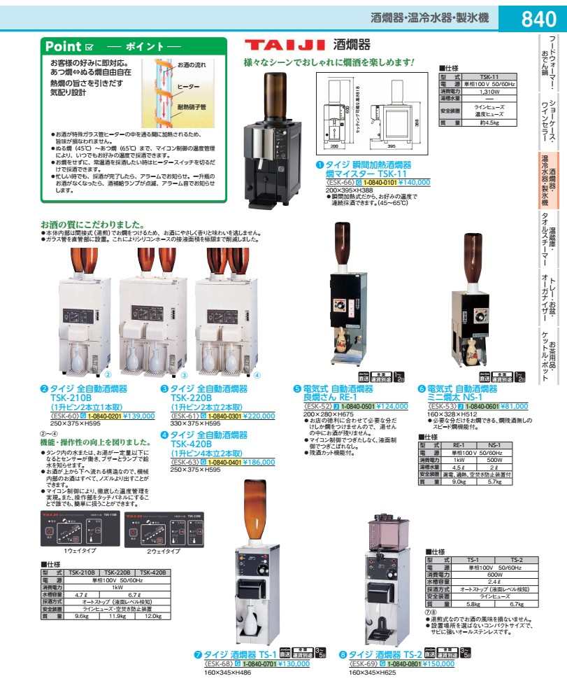 タイジ 全自動小銃酒燗器  ＴＳＫ－２２０Ｂ  ESK6101