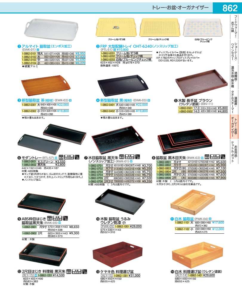 ＦＲＰ大型配膳お盆 ＯＨＴ－６２４０ 白地／青碧さくら色照合のしるし柄 PTL5103