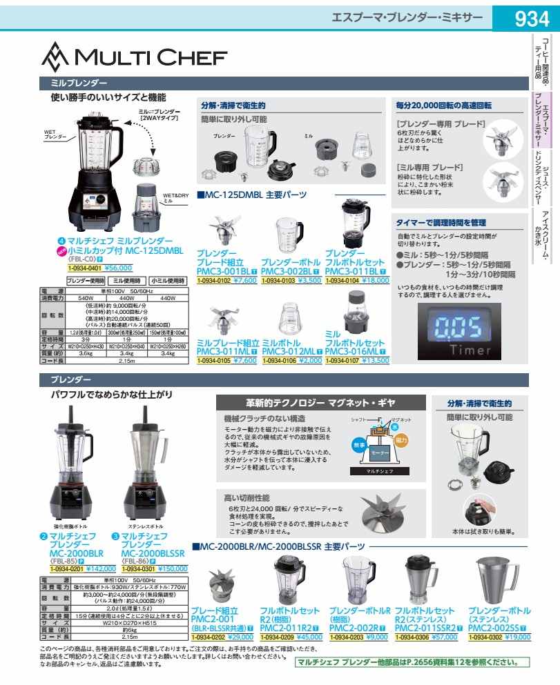 ブレンダー ＭＣ－２０００ＢＬＲ用 フルボトルセット（脂）Ｒ２ FBL85017