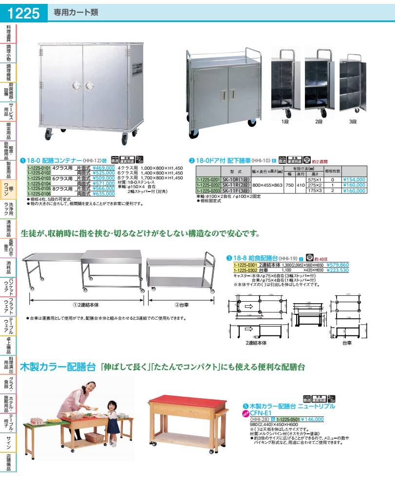 木製色合い配膳台 ニュートリプル ＣＦＮ－Ｅ１ HHI2801