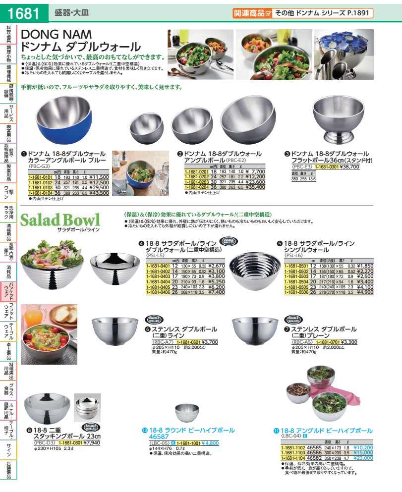 ドンナム ダブルウォール 一角どんぶり鉢 ３０糎 PBCE203