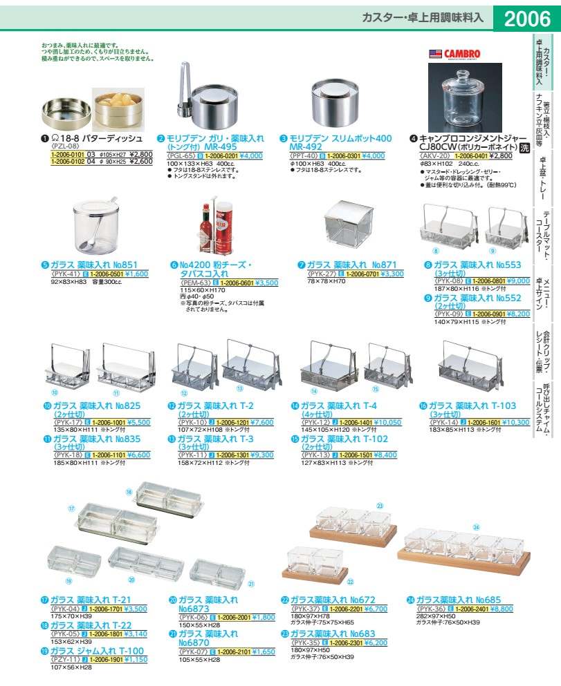 ガラス薬味入れ　Ｔ－１０２（２ヶ仕切） 《１０２－０１５》 PYK13