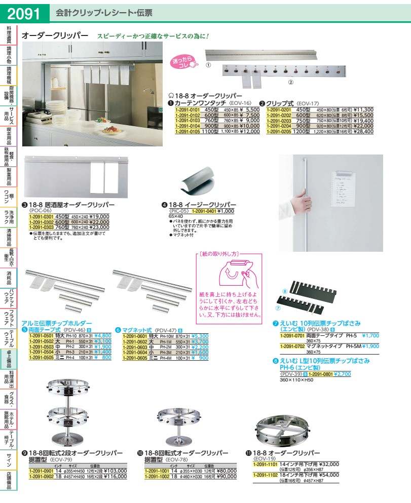 ＳＡ１８－８ゼムクリップ式オーダークリッパー ７５０型 EOV17750